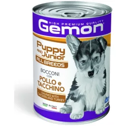   Gemon Dog konzerv Puppy & Junior Csirke-Pulyka 415 g  KARTON - 24 db