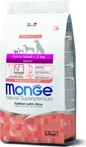 Monge Dog Speciality Line Extra Small Lazac & rizs - Adult 2,5 kg