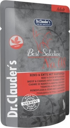 Dr.Clauder's Best Selection Cat No8 alutasak marha & kacsa burgonyával - Catnip 85 g