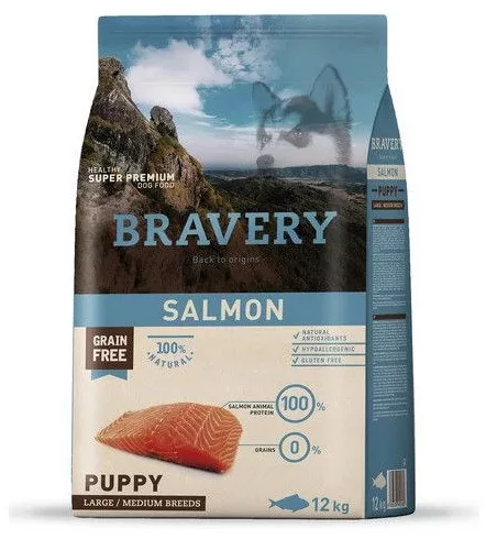 Bravery Puppy Salmon Large/Medium Breeds kutyatáp 12 kg