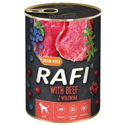   RAFI kutya pástétom marha, vörös- és kék áfonyával konzerv 400 g