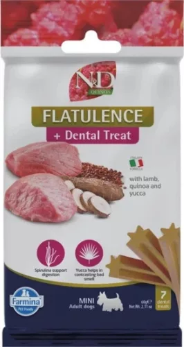 N&D Quinoa Dog Jutalomfalat Flatulence Adult Mini puffadásra 60 g