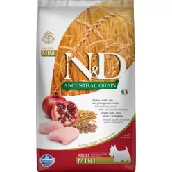   N&D Dog Ancestral Grain csirke, tönköly, zab & gránátalma adult mini 2,5 kg