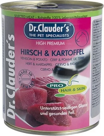 Dr.Clauder's Dog Selected Meat Szarvasos és burgonyás konzerv 800 g KARTON - 6 db