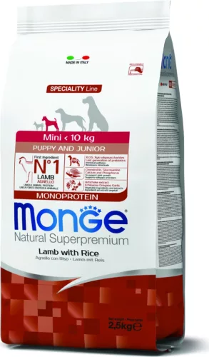 Monge Dog Speciality Line Mini Bárány & rizs - Puppy 2,5 kg