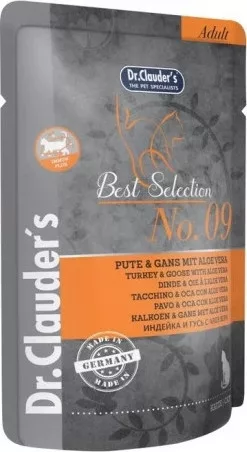 Dr.Clauder's Best Selection Cat No9 alutasak pulyka & liba Aloe Verával - Immun plus 85 g KARTON - 16 db