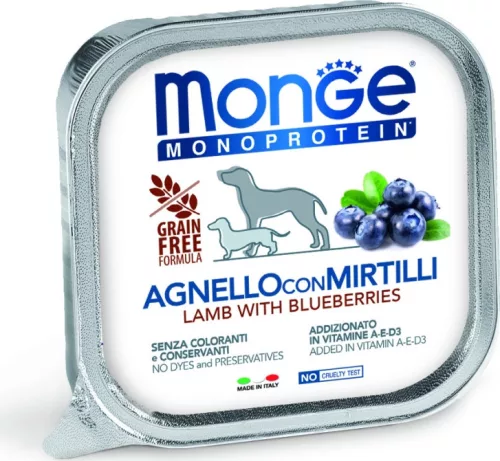 Monge Dog MONOPROTEIN Fruits Paté bárány-áfonya 150 g 