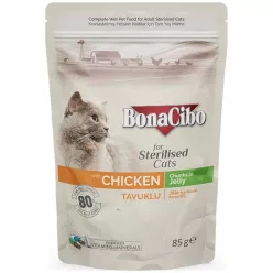   Bonacibo Pouch - Wet Adult Cat Food - Sterilised - Chicken 85 g