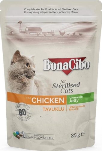 Bonacibo Pouch - Wet Adult Cat Food - Sterilised - Chicken 85 g