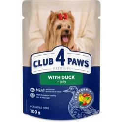   CLUB 4 PAWS Premium Kacsa Zselében Nedves Kutyaeledel Mini és Kistestű Kutyáknak 100 g