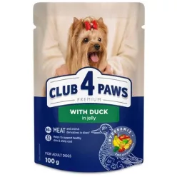   CLUB 4 PAWS Premium Kacsa Zselében Nedves Kutyaeledel Mini és Kistestű Kutyáknak 100 g
