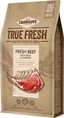 Carnilove True Fresh kutyatáp - Marha, borsó és sütőtök 1,4 kg