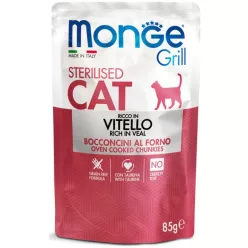 Monge Cat Grill Pouch STERILISED borjú 85 g  KARTON - 4 db