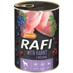   RAFI kutya pástétom nyúl, vörös- és kék áfonyával konzerv 400 g 