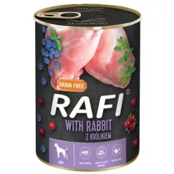   RAFI kutya pástétom nyúl, vörös- és kék áfonyával konzerv 400 g 