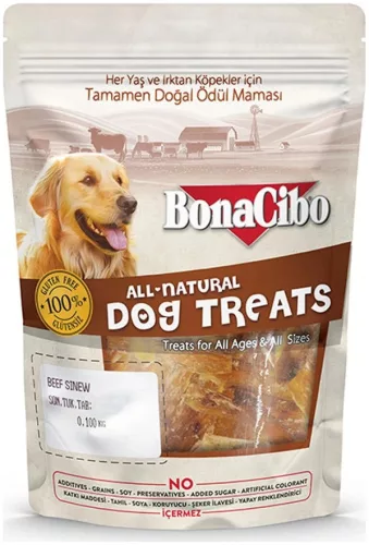 Bonacibo Treats for Dogs Beef Sinew 100 g