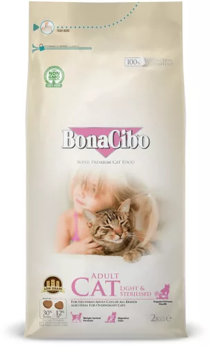 Bonacibo Cat (Light & Sterilized - Csirke, szardella, rák és rizs) 2 kg