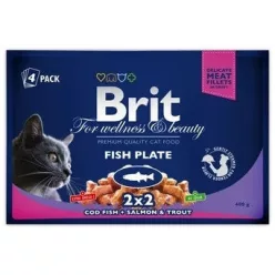 Brit Premium Cat Pouches Fish Plate 4 x 100 g