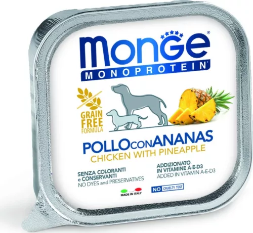 Monge Dog MONOPROTEIN Fruits Paté csirke-ananász 150 g 