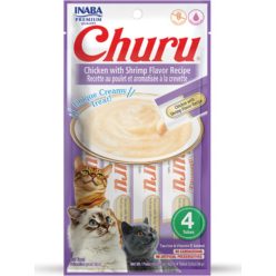 Inaba Cat Churu Püré - csirke, garnélával 4 x 14 g Inaba Cat Churu Püré - csirke, garnélával 4 x 14 g