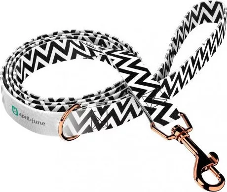 April&June Cute Kawaii Fekete-Fehér cikkcakk póráz