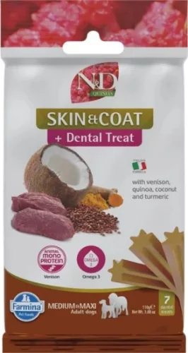 N&D Quinoa Dog Jutalomfalat Skin & Coat Venison Adult Med & Max 100 g