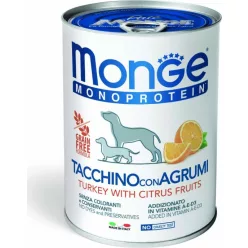 Monge Dog  MONOPROTEIN Fruits Paté pulyka-citrus 400 g