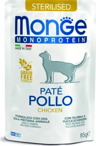 Monge Cat MONOPROTEIN Pouch Paté STERILISED csirke 85 g 