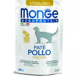   Monge Cat MONOPROTEIN Pouch Paté STERILISED csirke 85 g  KARTON - 4 db