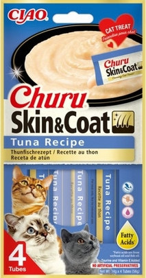 Inaba Cat Ciao Churu Skin & Coat krémes macskaeledel - tonhal 4 x 14 g
