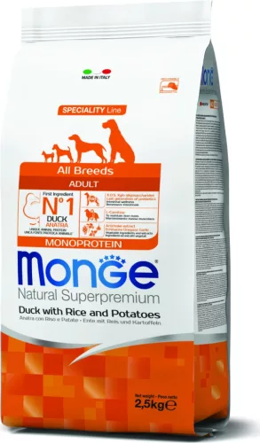 Monge Dog Speciality Line All Breeds Kacsa, rizs & burgonya - Adult 2,5 kg 
