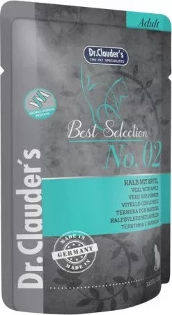 Dr.Clauder's Best Selection Cat No2 alutasak borjú almával - Mono Protein 85 g KARTON - 16 db