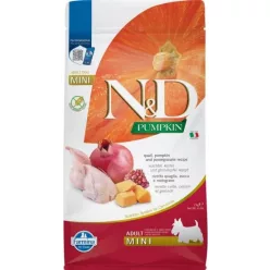   N&D Pumpkin Dog fürj & sütőtök, gránátalma adult mini 2 kg 
