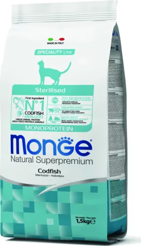 Monge Cat Speciality Line Sterilised Tőkehal Monoprotein 1,5 kg 