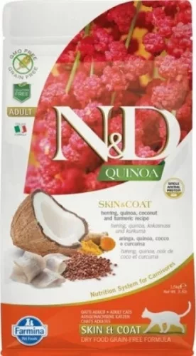 N&D Cat Quinoa Skin & coat hering 1,5 kg