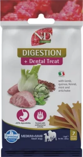 N&D Quinoa Dog Jutalomfalat Digestion Lamb Adult Med & Max 100 g