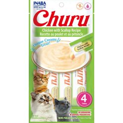 Inaba Cat Churu Püré - csirke, fésűkagylóval 4 x 14 g Inaba Cat Churu Püré - csirke, fésűkagylóval 4 x 14 g