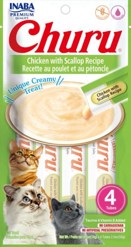 Inaba Cat Churu Püré - csirke, fésűkagylóval 4 x 14 g