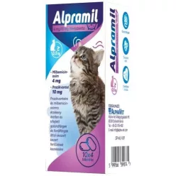   Alpramil 4 mg / 10 mg filmtabletta legalább 0,5 kg testtömegű macskáknak 10 x 4 db