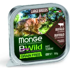  Monge BWild Grain Free Cat Large Breeds Bölény és zöldségek Nagytestű macskáknak 100 g  