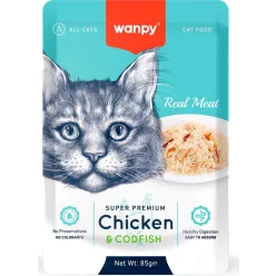 Wanpy CAT Retort puch Chicken & Codfish 85 g