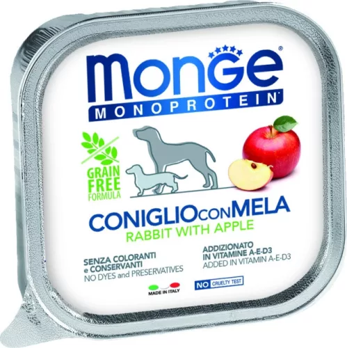 Monge Dog MONOPROTEIN Fruits Paté nyúl-alma 150 g 