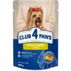 CLUB 4 PAWS Premium Nyúl Szószban Nedves Kutyaeledel 100 g