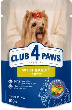 CLUB 4 PAWS Premium Nyúl Szószban Nedves Kutyaeledel 100 g
