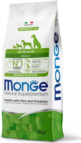 Monge Dog Speciality Line All Breeds Nyúl, rizs és burgonya - Adult 12 kg 