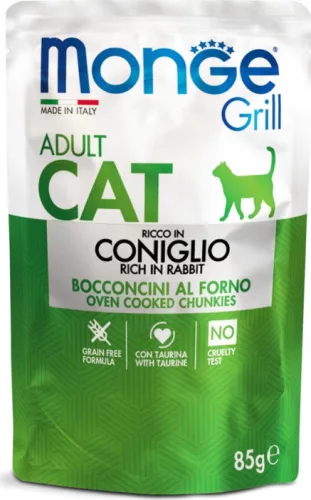 Monge Cat Grill Pouch ADULT nyúl 85 g