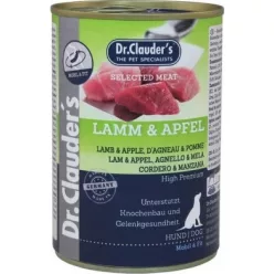   Dr.Clauder's Dog Selected Meat Bárányos és almás konzerv 400 g KARTON - 6 db