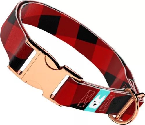 April&June piros és fekete kockás mintás nyakörv