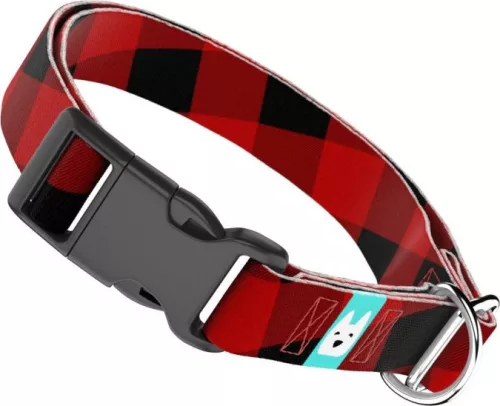 April&June piros és fekete kockás mintás nyakörv