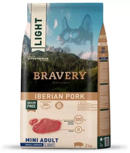 Bravery Iberian Pork LIGHT Adult Large/Medium Breeds kutyatáp 4 kg 